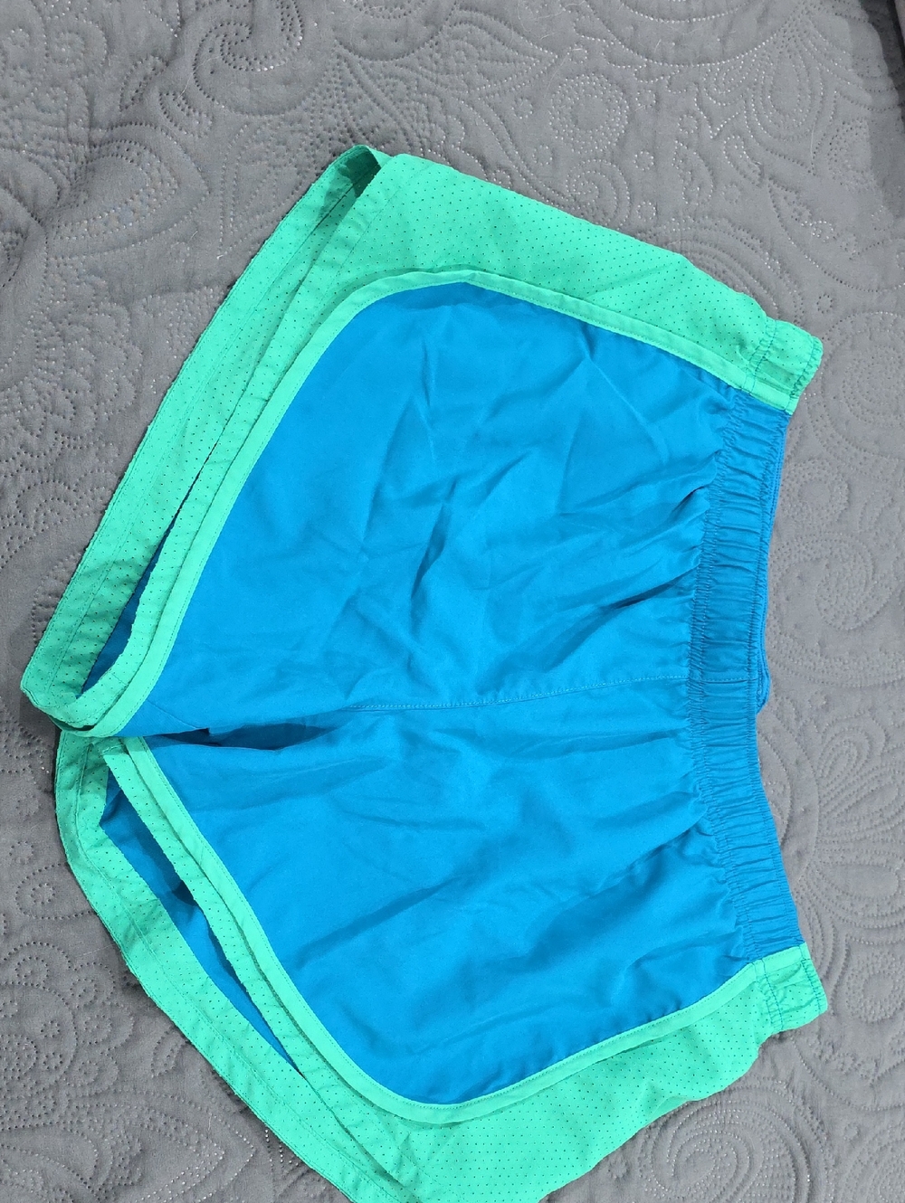 Athletic Works Blie and Green Running Shorts